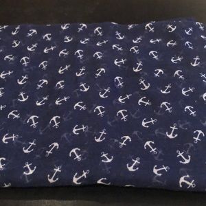 Navy and White Anchor Infinity Scarf